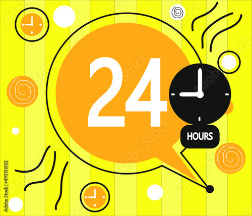 Wallpaper Mural 24 hour clock icon. vector yellow weather symbol Torontodigital.ca