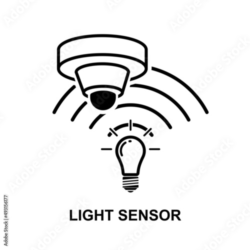 Light sensor icon isolated on white baackground vector illustration.