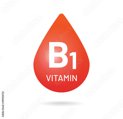 Vitamin B1 drop vector illustration.