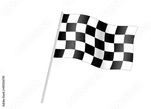 checkerboard flag isolated on white background
