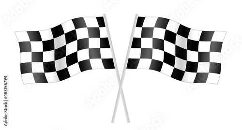 checkerboard flag isolated on white background