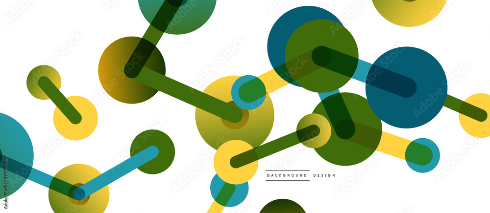 Abstract background. Round dots connected by lines. Trendy techno business template for wallpaper, banner, background or landing Abstract background. Round dots connected by lines. Trendy techno business template for wallpaper, banner, background or landing