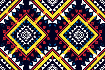 Fotobehang Boho stijl patronen Etnisch Ikat patroon met Azteekse motieven  © Thann