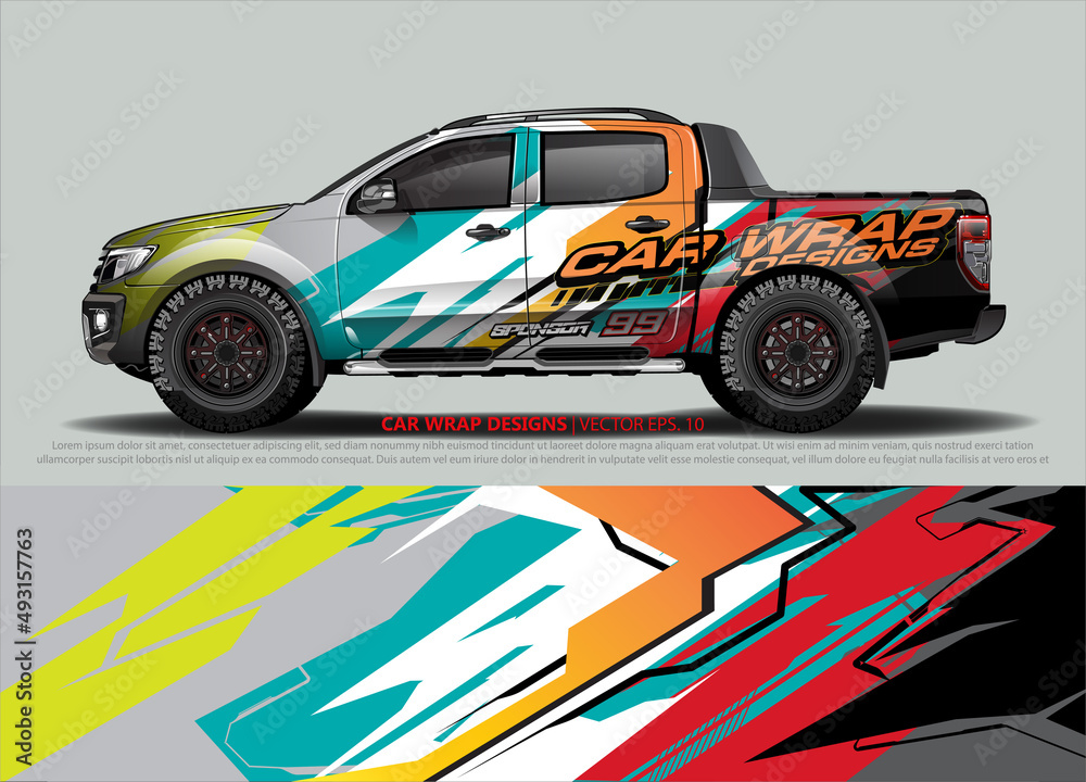 truck graphics. modern camouflage design for vehicle vinyl wrap 