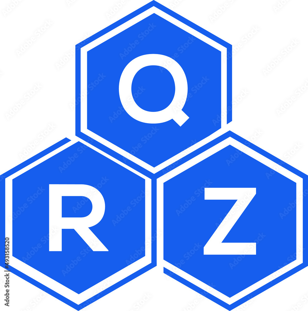 QRZ letter logo design on White background. QRZ creative initials letter logo concept. QRZ letter design. 
