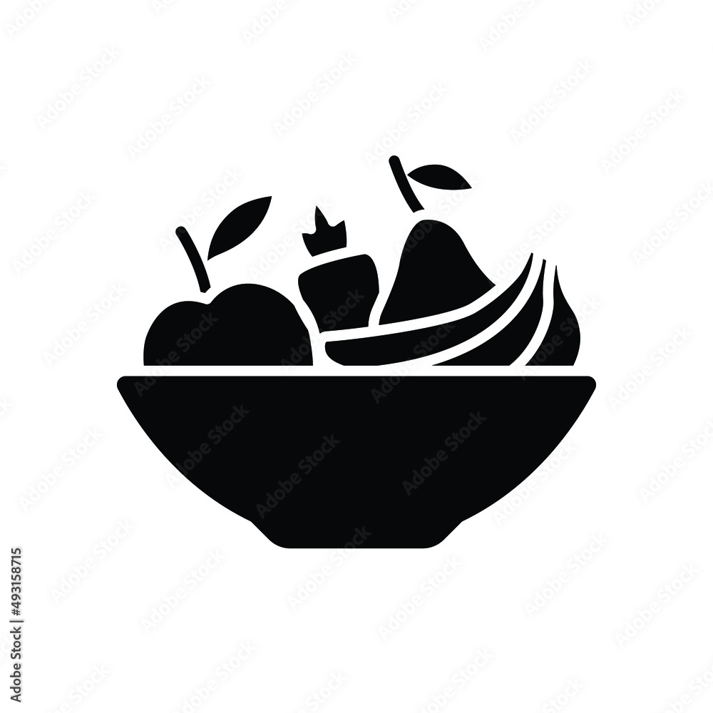 Plate fruit icon. Simple solid style. Vegetable bowl sign, healthy foods diet concept. Vector illustration design isolated. EPS 10. Plate fruit icon. Simple solid style. Vegetable bowl sign, healthy foods diet concept. Vector illustration design isolated. EPS 10.