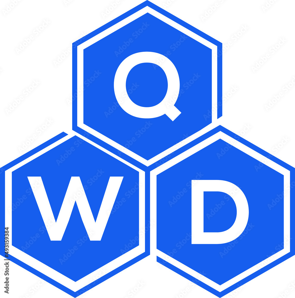 QWD letter logo design on White background. QWD creative initials letter logo concept. QWD letter design. 