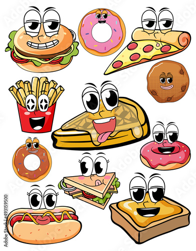 A various sweets on white background