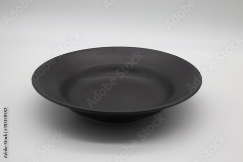 Serving Tray Food Storage Platters black plate, side view, white background,Include Clipping Path.