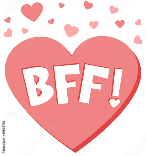 BFF or best friend forever lettering on white background