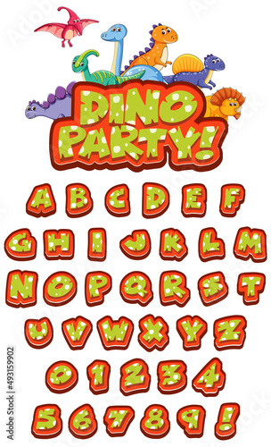 Font design for english alphabets in dinosaur character