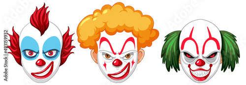 Set of clown facial expression