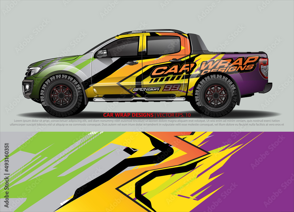 Car wrap decal design vector. abstract Graphic background kit designs for vehicle, race car, rally, livery, sport car Car wrap decal design vector. abstract Graphic background kit designs for vehicle, race car, rally, livery, sport car