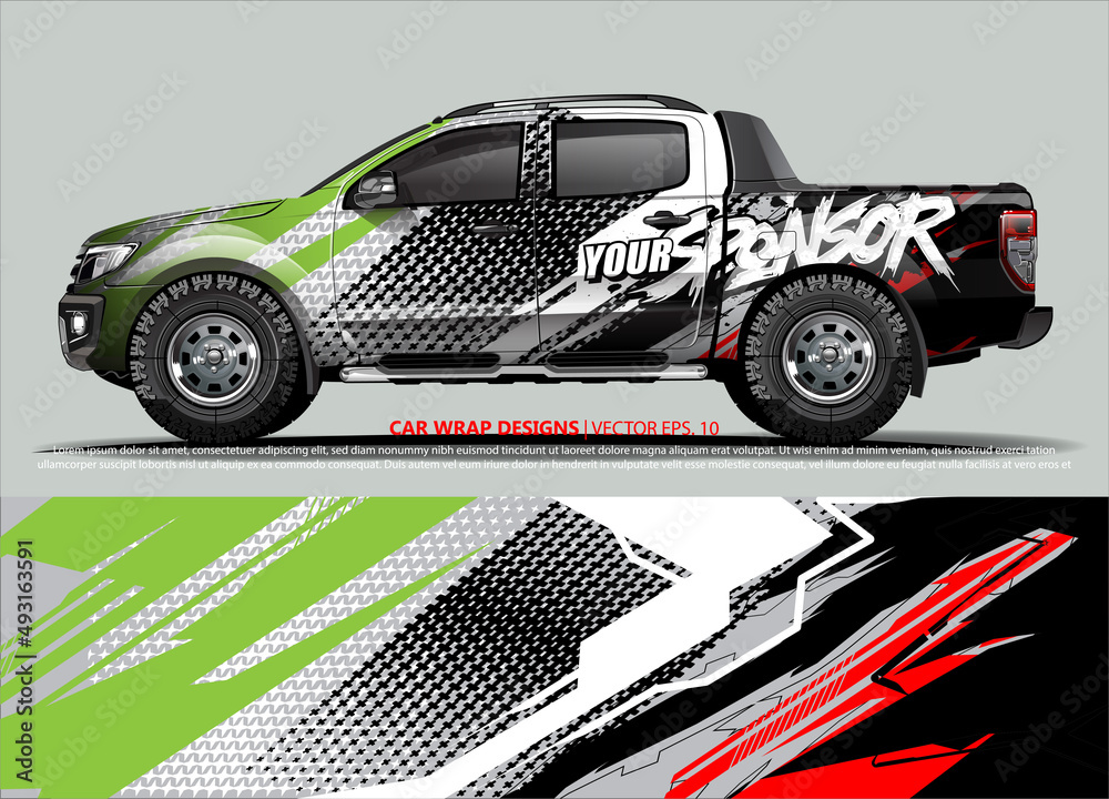 truck graphics. modern camouflage design for vehicle vinyl wrap