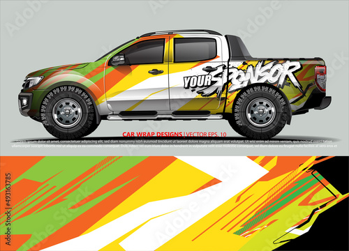 truck graphics. modern camouflage design for vehicle vinyl wrap
