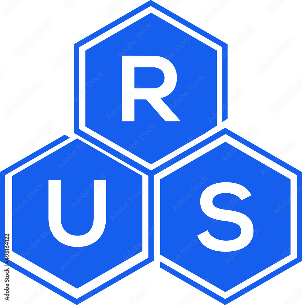 RUS letter logo design on White background. RUS creative initials letter logo concept. RUS letter design. RUS letter logo design on White background. RUS creative initials letter logo concept. RUS letter design.