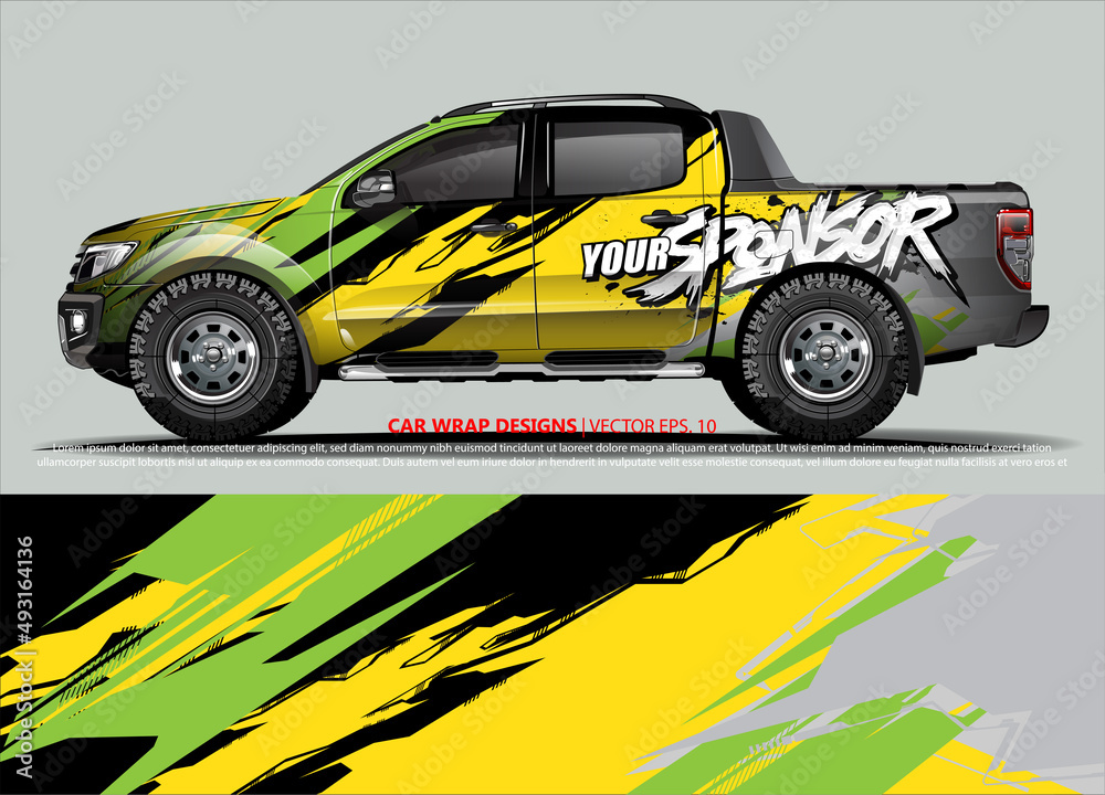 truck graphics. modern camouflage design for vehicle vinyl wrap