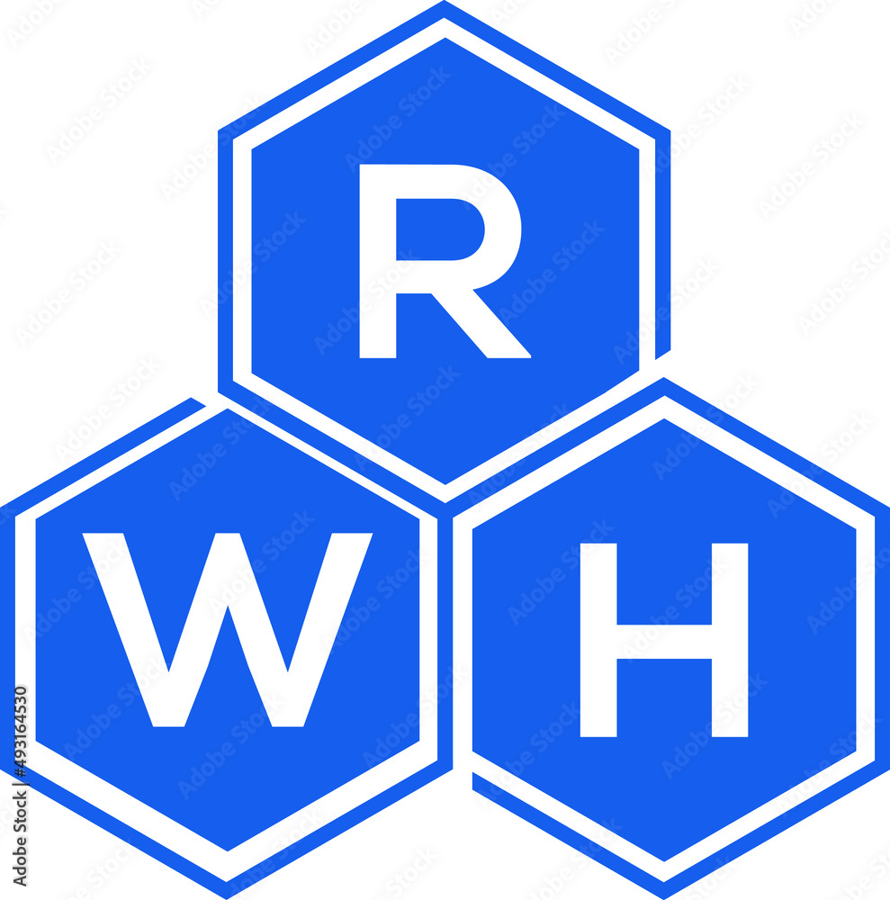 RWH letter logo design on black background. RWH creative initials letter logo concept. RWH letter design. RWH letter logo design on black background. RWH creative initials letter logo concept. RWH letter design.