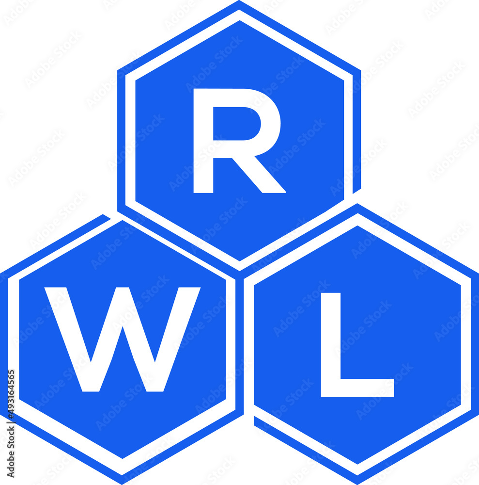 RWL letter logo design on black background. RWL  creative initials letter logo concept. RWL letter design.