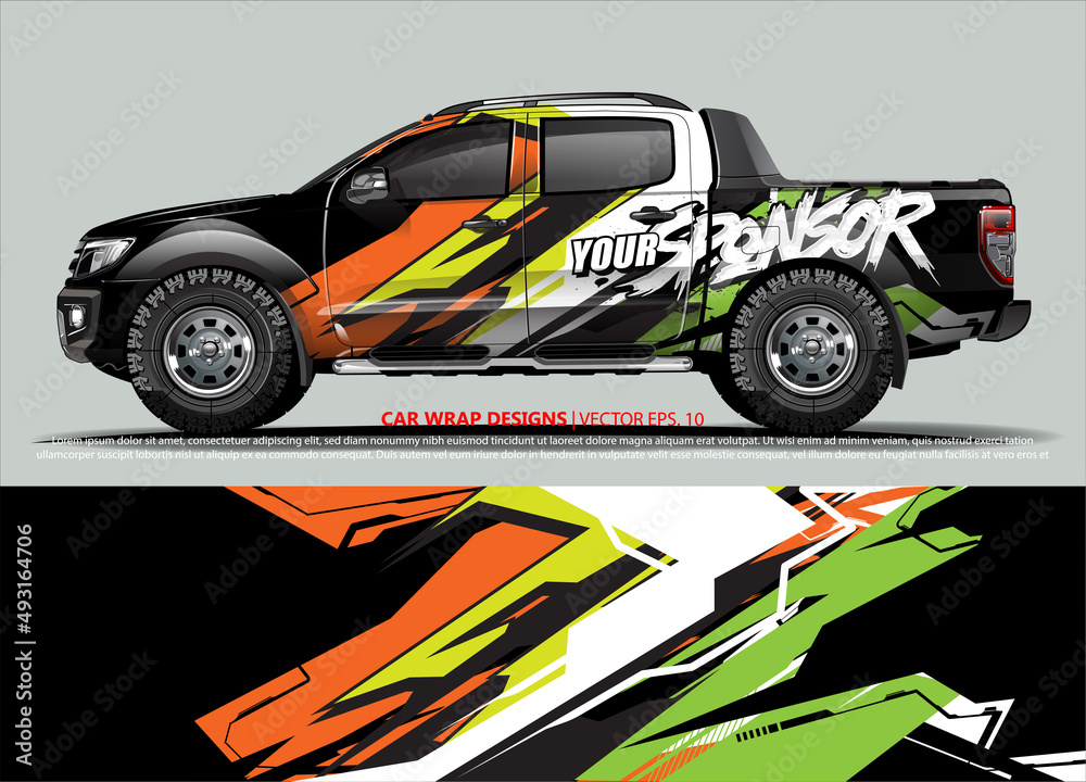 truck graphics. modern camouflage design for vehicle vinyl wrap 