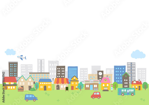 賑やかな住宅街フレーム