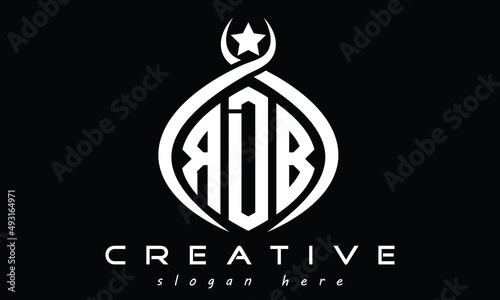 RDB three Letters creative curved oval circle geometric minimalist modern vector logo design photo