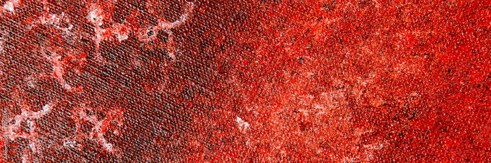 abstract creative background: white and red blurred stains of colored primer when toning the canvas, temporary object. abstract creative background: white and red blurred stains of colored primer when toning the canvas, temporary object.