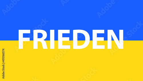 FLAG OF UKRAINE WITH THE PHRASE WELCOME UKRAINIANS IN