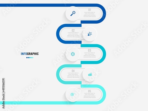 Business data visualization. Process chart. Abstract elements of graph, diagram with steps, options, parts or processes. Vector business template for presentation. Creative concept for infographic