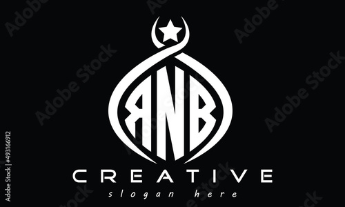 RNB three Letters creative curved oval circle geometric minimalist modern vector logo design