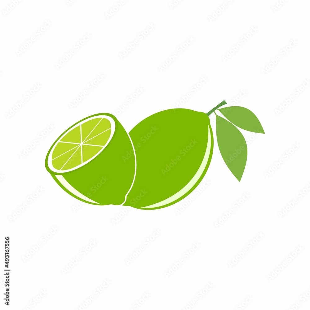 Vector lime slice green illustration lemon isolated half fruit lime. Fresh green cut citrus icon. Vector lime slice green illustration lemon isolated half fruit lime. Fresh green cut citrus icon.