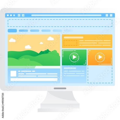 Video content creation website design vector icon