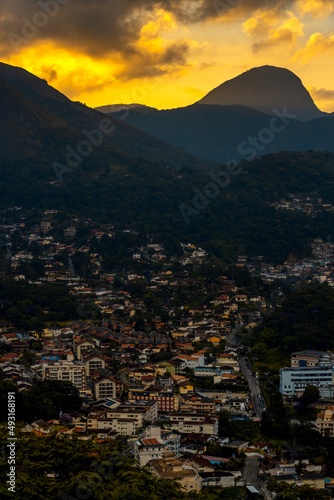 sunset over the city