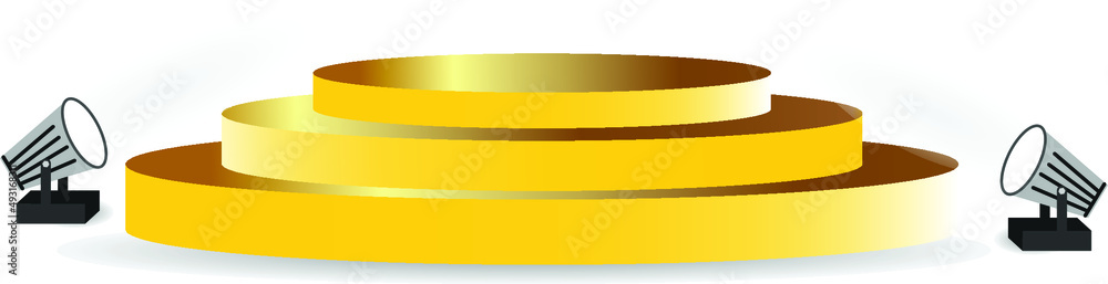 Gold cylinder pedestal podium. white background . Vector rendering 3d geometric shape for product display, banner for advertise ,cosmetic. Gold cylinder pedestal podium. white background . Vector rendering 3d geometric shape for product display, banner for advertise ,cosmetic.