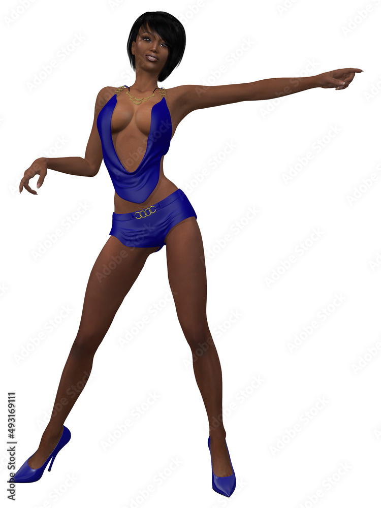 3d illustration of a pretty woman in a sexy outfit 3d illustration of a pretty woman in a sexy outfit