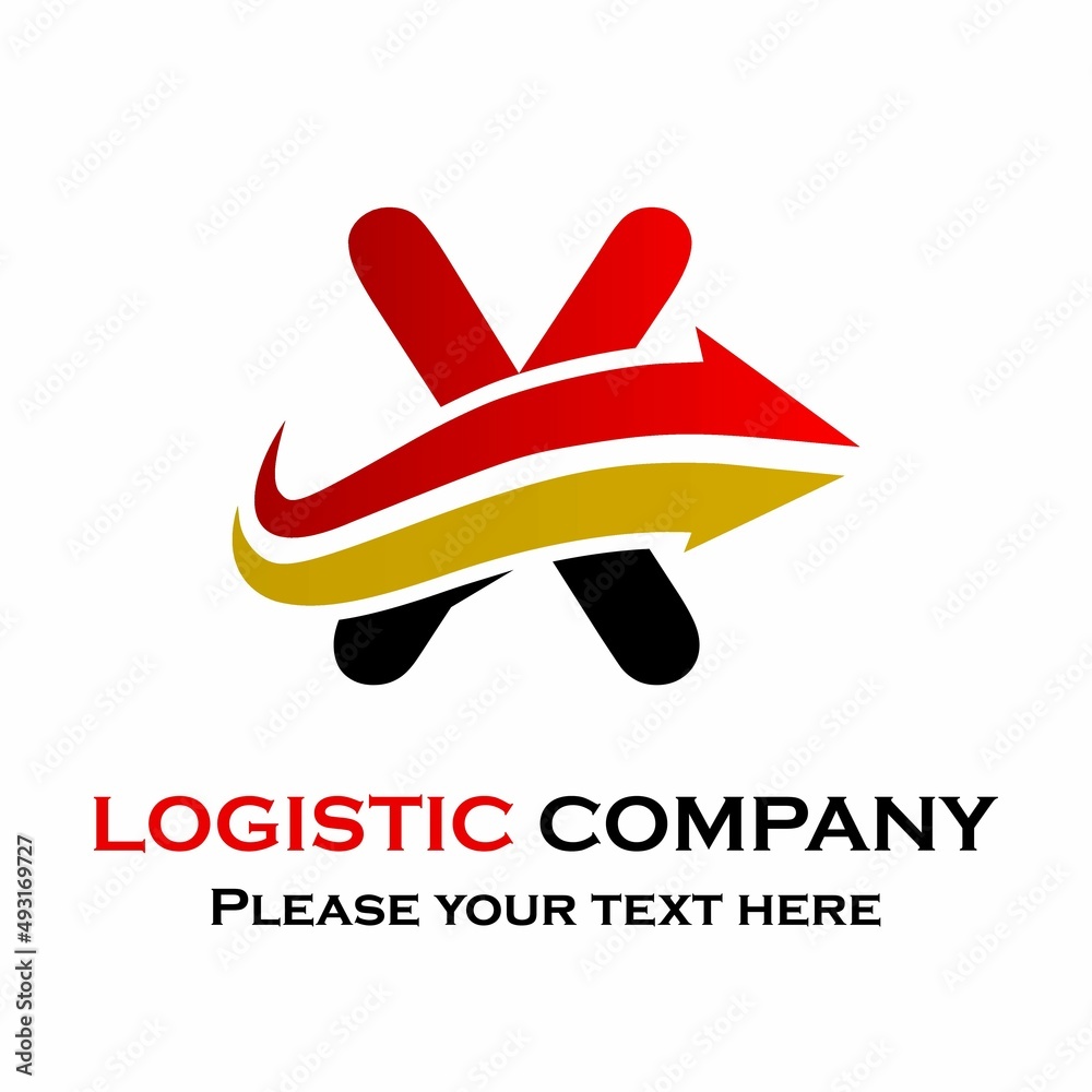 Letter x with arrow. suitable for transporation, logistic, delivery, agency