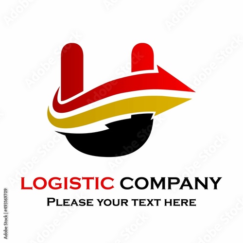 Letter u with arrow. suitable for transporation, logistic, delivery, agency