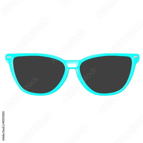 Square sunglasses with blue sea frames