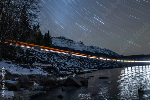 Obraz na płótnie Star Trails In Mountains