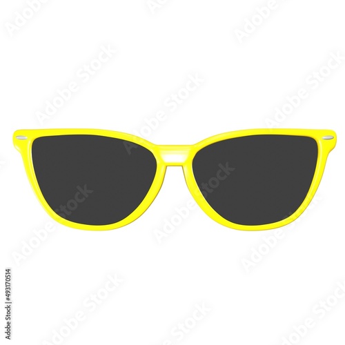 Square sunglasses with yellow frames
