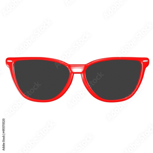 Square sunglasses with red frames