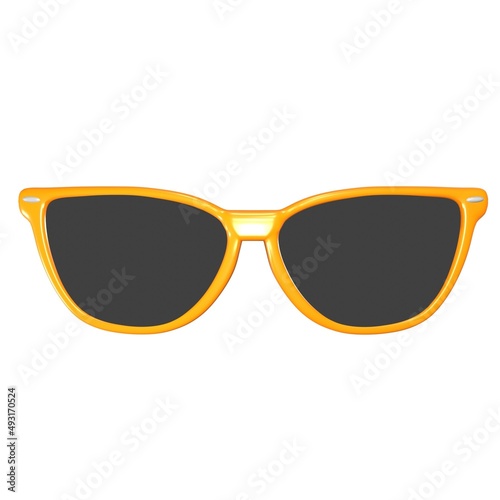 Square sunglasses with orange frames
