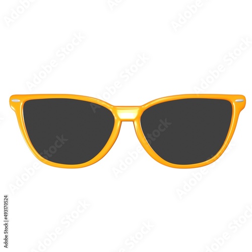 Square sunglasses with orange frames photo