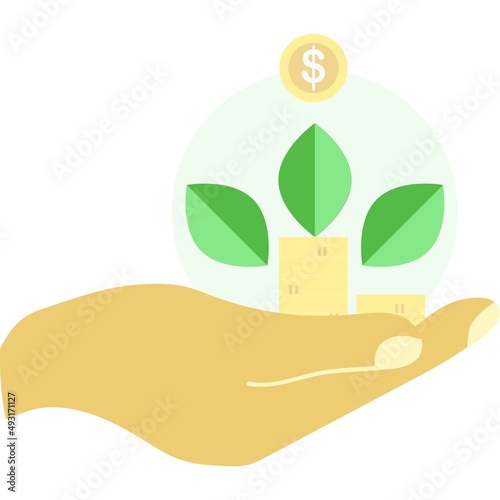 Eco environmental economics flat issue icon vector