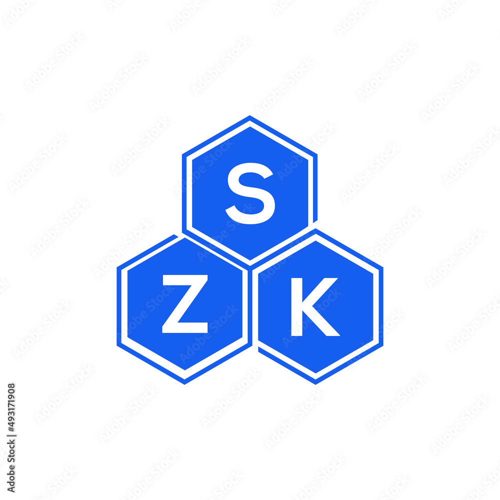 Obraz premium SZK letter logo design on black background. SZK creative initials letter logo concept. SZK letter design.