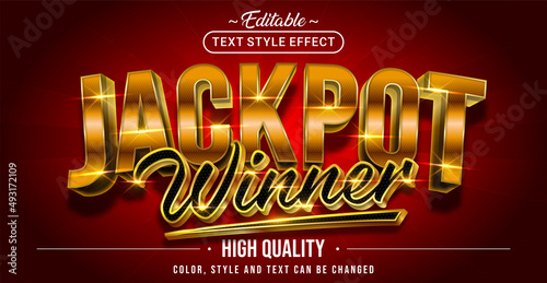 Editable text style effect - Jackpot Winner text style theme.