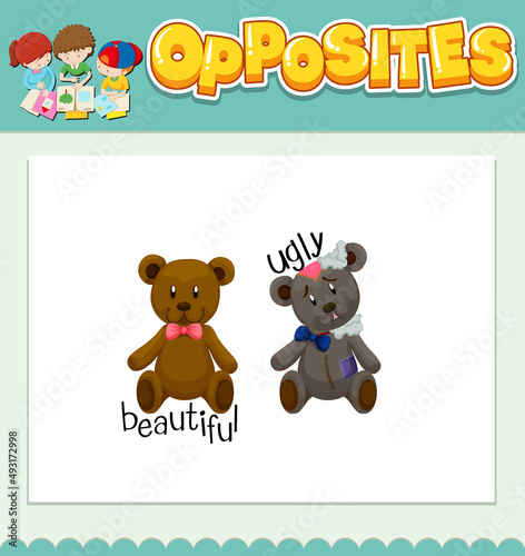 Opposite words for beautiful and ugly