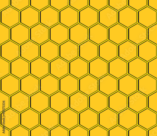 Editable Seamless Geometric Pattern Tile with 3D Hexagonal Shapes Design