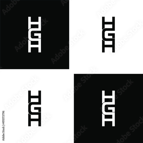 hgh letter original monogram logo design set