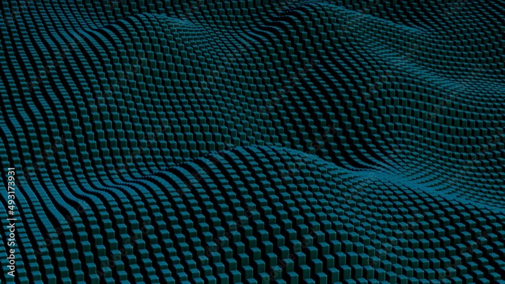 Green Waves Cube Surface Green Waves Cube Surface